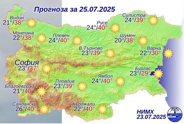 Времето на 23 юли