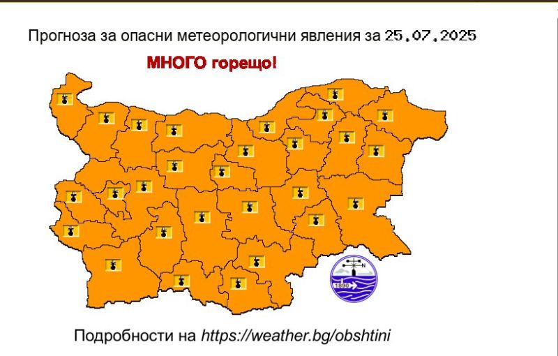 опасни жеги в цялата страна